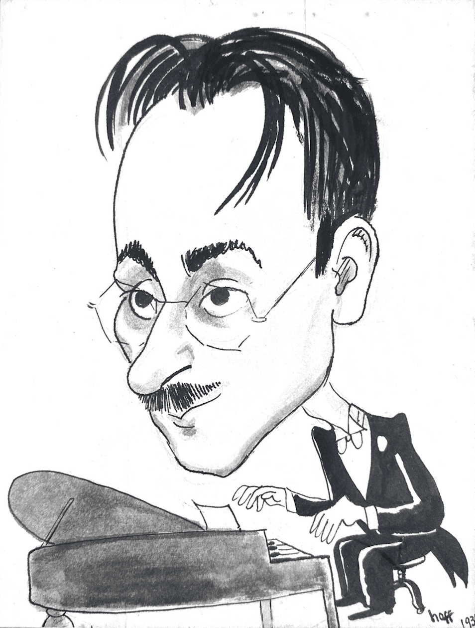 Caricature of Albert Rozin by Syd Hoff